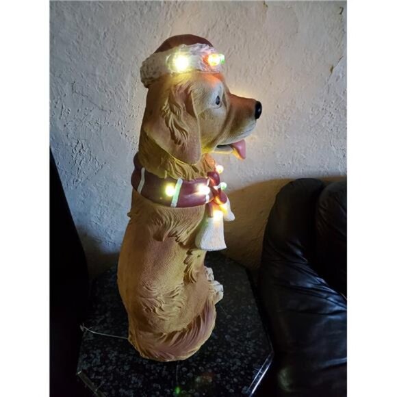 Christmas Holiday 28" Color-Changing LED Dog Statuary - Picture 9 of 9